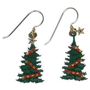 Sienna Sky Christmas Tree Earrings Hypoallergenic Sterling Silver US Dangle Gift